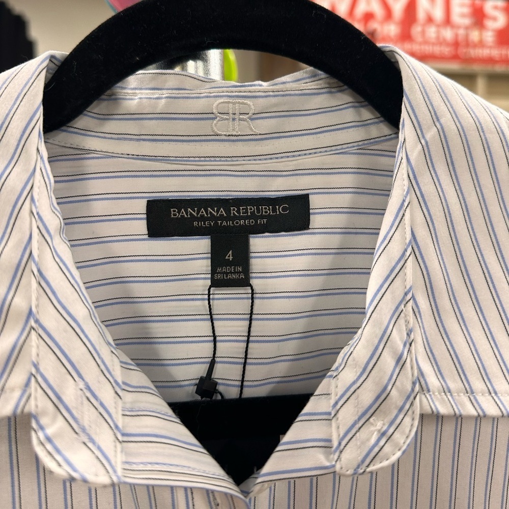 Banana Republic striped Riley tailored fit button down shirt new with tag size S - Picture 3 of 7